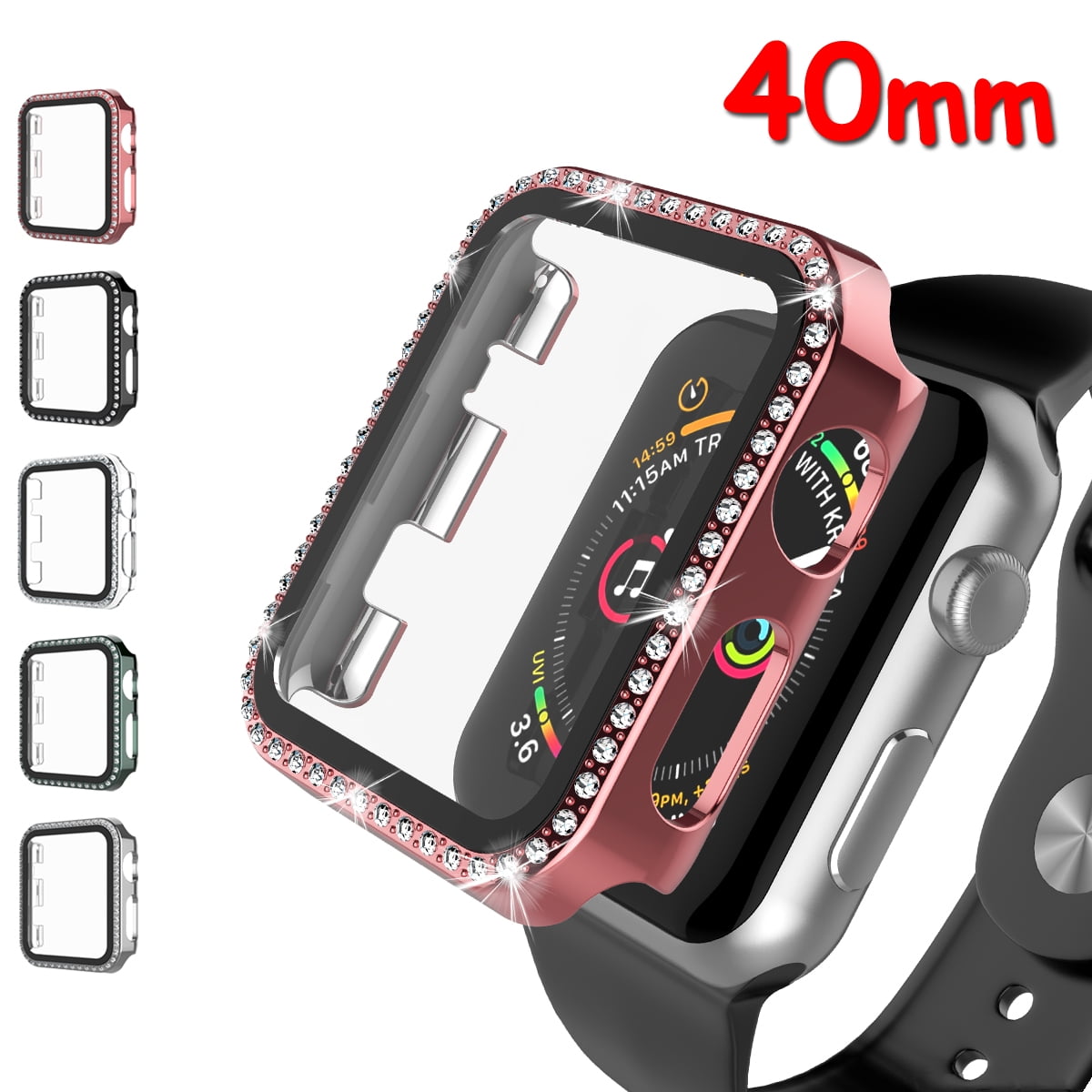 Bling Watch Case For Apple Watch Series 6 5 4 SE [40mm], Takfox Apple Watch Screen Protector