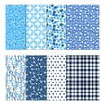 thumbnail image 2 of Soimoi 8 Pc Fat Quarter Bundle,Basic Collection Of Floral & GeometricsPrint 18"x 22"DIY Patchwork-100% CottonPre-Cut Quilting Fabric White & Blue, 2 of 7
