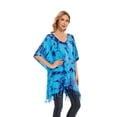 thumbnail image 4 of Beautybatik Blue Womens Boho Hippie Batik Tie Dye Plus Size Tunic Blouse Kaftan Top 3x, 4 of 7