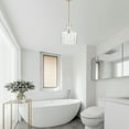 thumbnail image 4 of Warehouse of Tiffany Daelan 1 Light Clear Dimpled Glass Single Light Brass Pendant Light, 4 of 5
