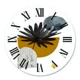 thumbnail image 2 of Designart 'Tropical Palm Leaf & Abstract Geometry Shapes I' Modern Wall Clock, 2 of 5