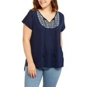 French Laundry Women's Plus Embrodiered