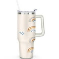 thumbnail image 2 of Rainbow Cartoon 40 Oz Tumbler with Handle Lid and Straw, Stainless Steel Double Walled Vacuum Insulated Cup, Cute Anniversary Wedding Birthday Gifts Tumbler for Women Men Friends Outdoor Indoor, 2 of 7