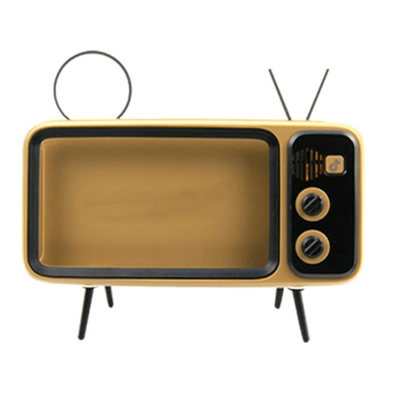 EeaseMX 1 soporte para teléfono móvil, soporte retro para TV, altavoz para exteriores de color café.