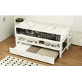 thumbnail image 4 of Twin Size Wood Low Loft Bed with Storage Shelves, Blackboard and Trundle, White(Expected Arrival Time: 3.5), 4 of 6