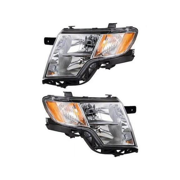 Headlight Assembly Set 2 Piece - Compatible with 2007 - 2010 Ford Edge 2008 2009