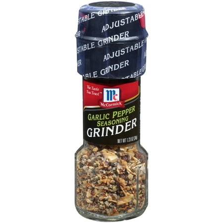 (2 Pack) McCormick Garlic Pepper Seasoning Grinder, 1.23