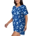 thumbnail image 2 of Fuzoiu Airplanes in the Sky Print Women's Short-Sleeved Pajama Set,Lounge Sleepwear Set,Womens Pajama Sets 2 Piece,Button-Up Top and Shorts with Pockets-4X-Large, 2 of 7