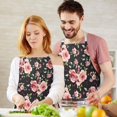thumbnail image 3 of Pioneer Flower Floral Print Pattern Apron-Garden Aprons for Women with Pockets-Cotton Linen Waterproof Kitchen Cooking Gardening Aprons Adjustable for Kitchen,Cooking,BBQ and Salon 33x27 Inch, 3 of 7