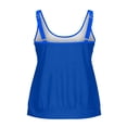 thumbnail image 3 of Hauts de Tankini pour Femmes Col Rond Sans Manches Poitrine Froncée Couleur Unie Hauts de Maillot de Bain Plage Piscine Doux Séchage Rapide Coupe Décontractée Hauts de Maillot, 3 of 8