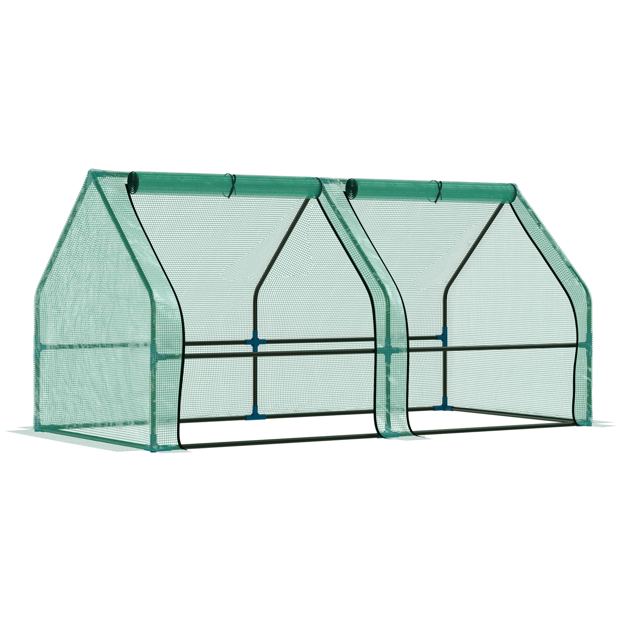 Outsunny 6' x 3' x 3' Mini Greenhouse Portable Hot House with Large Zipper Doors & Water/UV PE Cover for Outdoor and Garden, Green