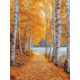 thumbnail image 1 of Qisvanset 12x16 Inch Golden Leaf Birch Forest Canvas Wall Art, Autumn Path Nature Rustic Minimalist Decor, 1 of 8
