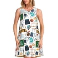 thumbnail image 1 of Kdxio Robe d'Été Sans Manches Imprimée pour Femmes, Décontractée, Ample, avec Poche, 1 of 7