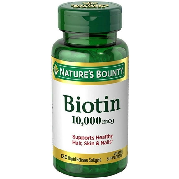 Nature's Bounty Biotin 10,000 mcg, Rapid Release Softgels 120 ea