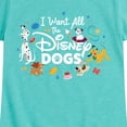 thumbnail image 3 of Disney Classics - Cats & Dogs - I Want All The Disney Dogs  - Toddler And Youth Girls Short Sleeve Graphic T-Shirt, 3 of 5