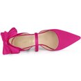 thumbnail image 4 of Zapatos de tacón de aguja con decoración de lazo y puntera en punta para mujer Rosa caliente 36, 4 of 6