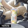 thumbnail image 6 of Pioneer Flower Floral Print Pattern 20oz Skinny Tumbler with Straw & Lid, Double Wall Vacuum Insulated Cup, Leak-Proof, Cup Holder Friendly, Hot 6H Cold 12H, 6 of 6