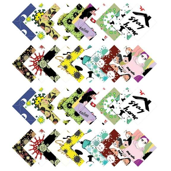 Soimoi Print Precut 5-inch Cotton Fabric Quilting Squares Charm Pack DIY Patchwork Sewing Craft-Multicolor3