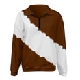 thumbnail image 2 of Vedolay Trendy Tops for Women Women's Long Sleeve Sweatshirts Crewneck Casual Loose Fall Clothes,Brown M, 2 of 3