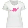 thumbnail image 3 of Inktastic Pink Dinosaur Women's Plus Size T-Shirt, 3 of 5