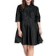 thumbnail image 5 of Vestido Camisero De MezclilCon Cinturón Mangas 1/2 De TalGrande PaMujer Negro XL, 5 of 6
