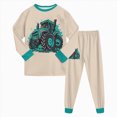 thumbnail image 2 of NOLDARES Toddler Baby Girl Fall Winter Clothes Outfits Funny Print Graphic Girl Fall Sweatshirt Pant Set(Beige,7-8 Y), 2 of 6