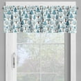 thumbnail image 2 of Ambesonne Christmas Tree Valance Pack of 2, Snowy Silhouettes, 54"X18", Pale Blue Petrol Blue, 2 of 5