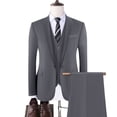 thumbnail image 3 of Traje de 3 piezas para hombre, Blazer, chaleco y pantalones, traje Formal ajustado, informal, ideal para negocios, banquete, trabajo, estilo británico, noche, 3 of 5