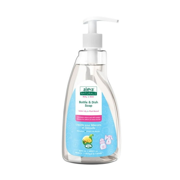 Aleva Naturals Liquide pour biberons et vaisselle, Nénuphar - 500ml Une solution sûre pour bébé