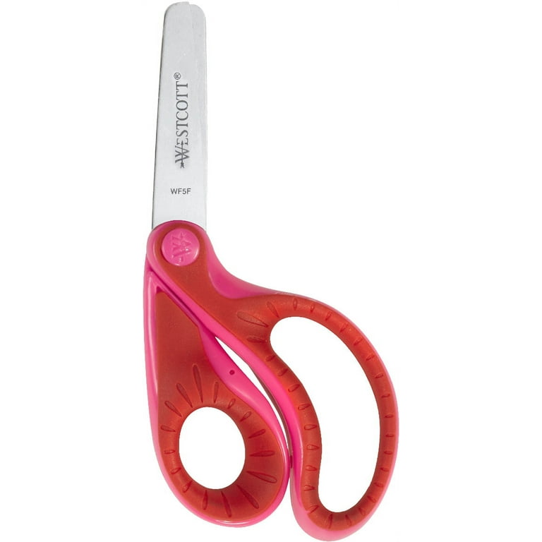2 X Westcott Children's Right Handed Scissors With Ruler Edge Red
