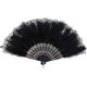 thumbnail image 1 of Abanico de plumas negro, abanico de plumas plegable de estilo vintage de los años 20, abanico de mano, ideal para disfraces, bailes y fiestas de bodas. ER, 1 of 4