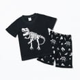 thumbnail image 2 of Xudanell Boys Summer Outfits Short Sleeve Kids Clothes Shorts Sets Boy 2 Piece Outfits with Luminous Dinosaur Graphic Green 6-7 Years, 2 of 9