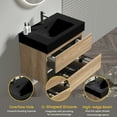 thumbnail image 2 of FFZ Grace 30' Bathroom Vanity With Oak Engineered Quartz Sink And Soft Black Drawers, Wall Mounted Floating Bathroom Vanity For Modern Bathroom,Kd, 2 of 6