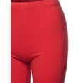 thumbnail image 4 of A2Y Women's Basic Solid Premium Cotton Mid Thigh High Rise Biker Bermuda Shorts Ruby 1XL, 4 of 5