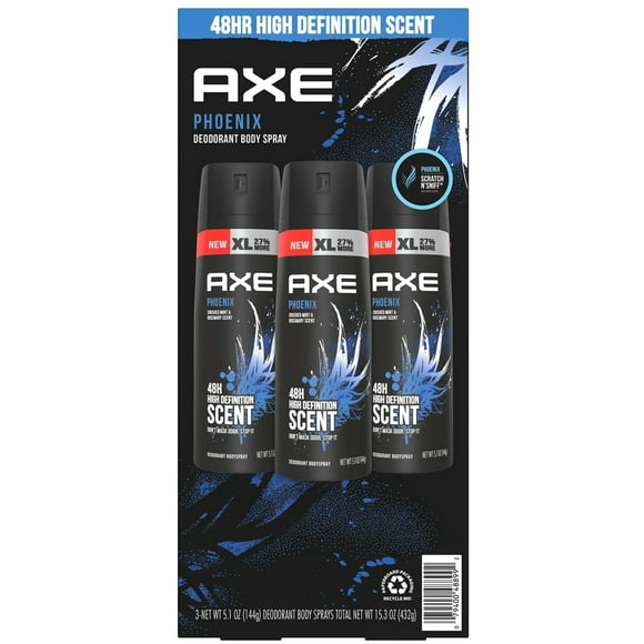 AXE Dual Action Body Spray Deodorant Phoenix, 5.1 Ounce (Pack of 3)
