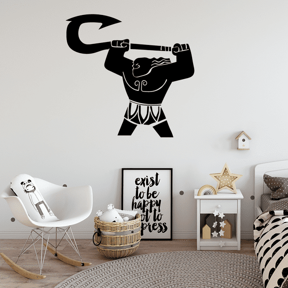 Maui Demi God Fish Hook Silhouette Moana Disney Movie Character Vinyl Wall Art Sticker Wall Decal Home Kids Room Study Room Boys Girls Room Wall Décoration Design Wall Décor Decal Size (8x10 inch)