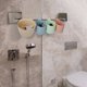 thumbnail image 2 of Juego de 4 portavasos para cepillos de dientes montado en la pared, organizador de estante de almacenamiento colgante para baño, 2 of 8