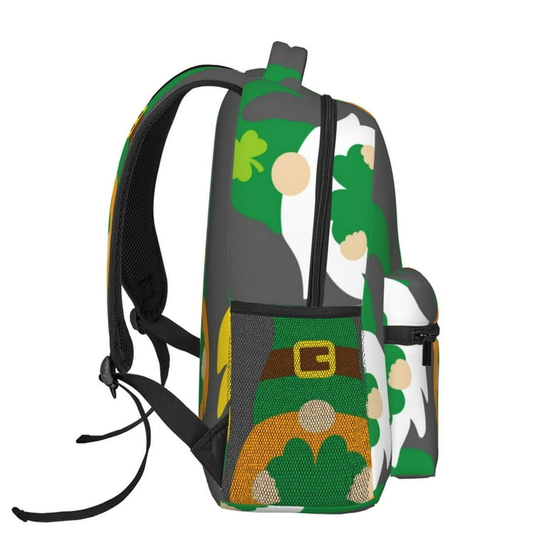 Zeuib Spring St Patrick S Day Irish Gnomes Laptop Backpack Casual Travel Backpack Large School Bag for College Business Travel One Size