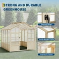 thumbnail image 4 of 8 x 8 FT Wooden Greenhouse, Walk-in Greenhouses with Polycarbonate Panels, Lockable Door, Wood Frame & Adjustable Vent for Backyard Gardening, 4 of 8