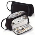 thumbnail image 2 of Large Capacity Pencil Case 8.2 Inch, Multi Compartment Zipper Pen Pouch for Office Supplies Art Tools Stationery, Black, 2 of 7