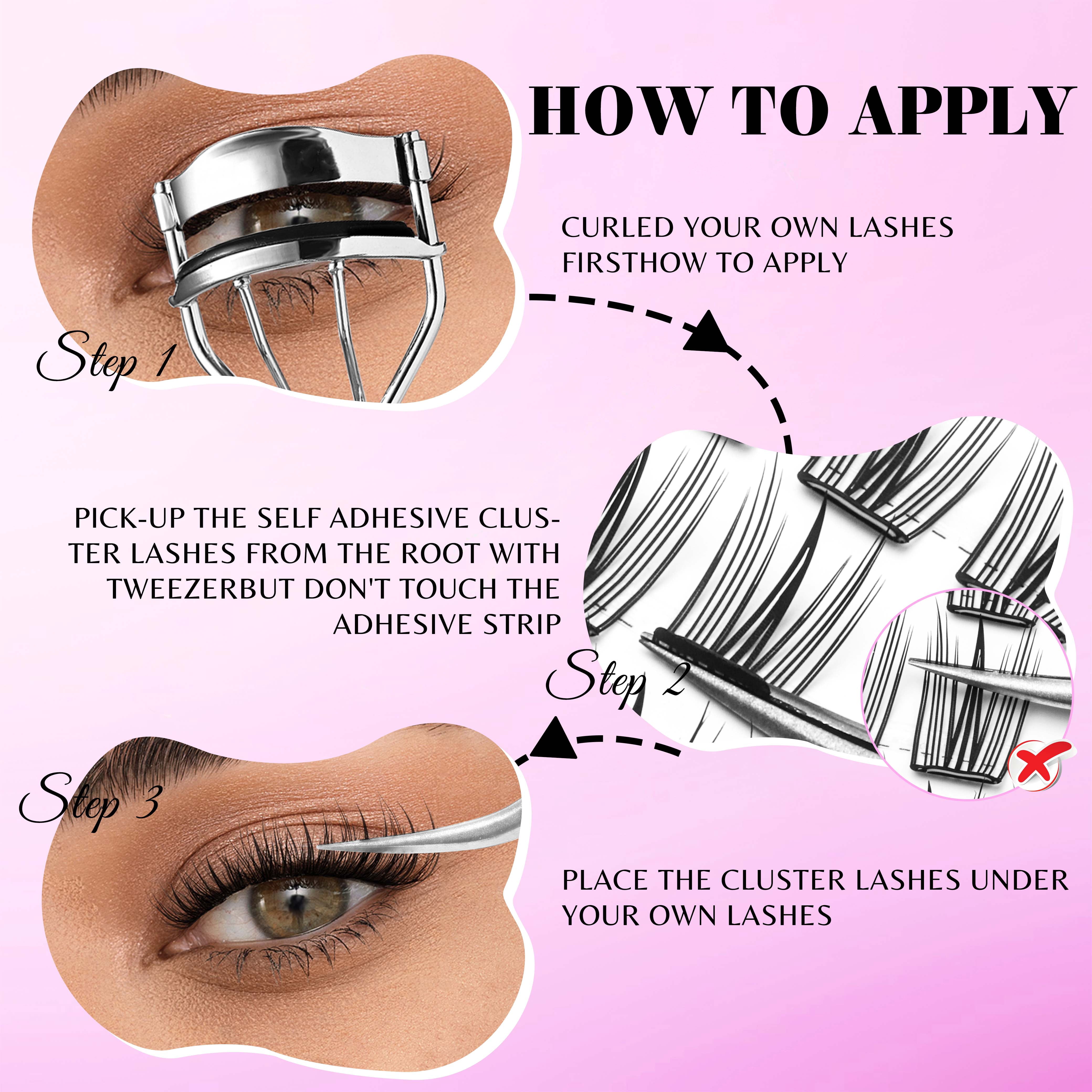 VEVESBEAUTY Lash Cluster Self Sdhesive Idol Lash 100 Fans 10-18mm