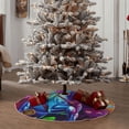 thumbnail image 4 of Balery Neon Free Play Printed Christmas Tree Skirt , Merry Christmas Party Christmas Tree Decoration,Adjustable Tree Skirt-36", 4 of 6