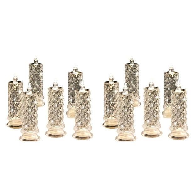 Velas LED Sin Llama con Forma , 12 Velas Románticas A Batería, Velas LED de Pilar para el Día de San Valentín