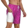 thumbnail image 3 of Gaeub Rose Red Glitter Mens Swim Trunks Stretch Beach Shorts Quick Dry for Men Swim Shorts Swimwear with Pockets- Medium, 3 of 9