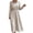 Beige(Womens Dress), variant on GUACER Striped Midi Dresses for Women Crewneck Long Sleeve Smocked Waist A-Line Casual Dresses for Lounge Vacation