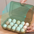 thumbnail image 4 of Contenedor para huevos con cajón para refrigerador, dispensador de huevos para acampar, caja de almacenamiento con capacidad para 15 huevos., 4 of 7