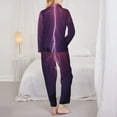 thumbnail image 5 of Bingfone Womens Pajama Sets Thunderstorm Violet Purple Print,Long Sleeve Loungewear Pajamas Set-Large, 5 of 9