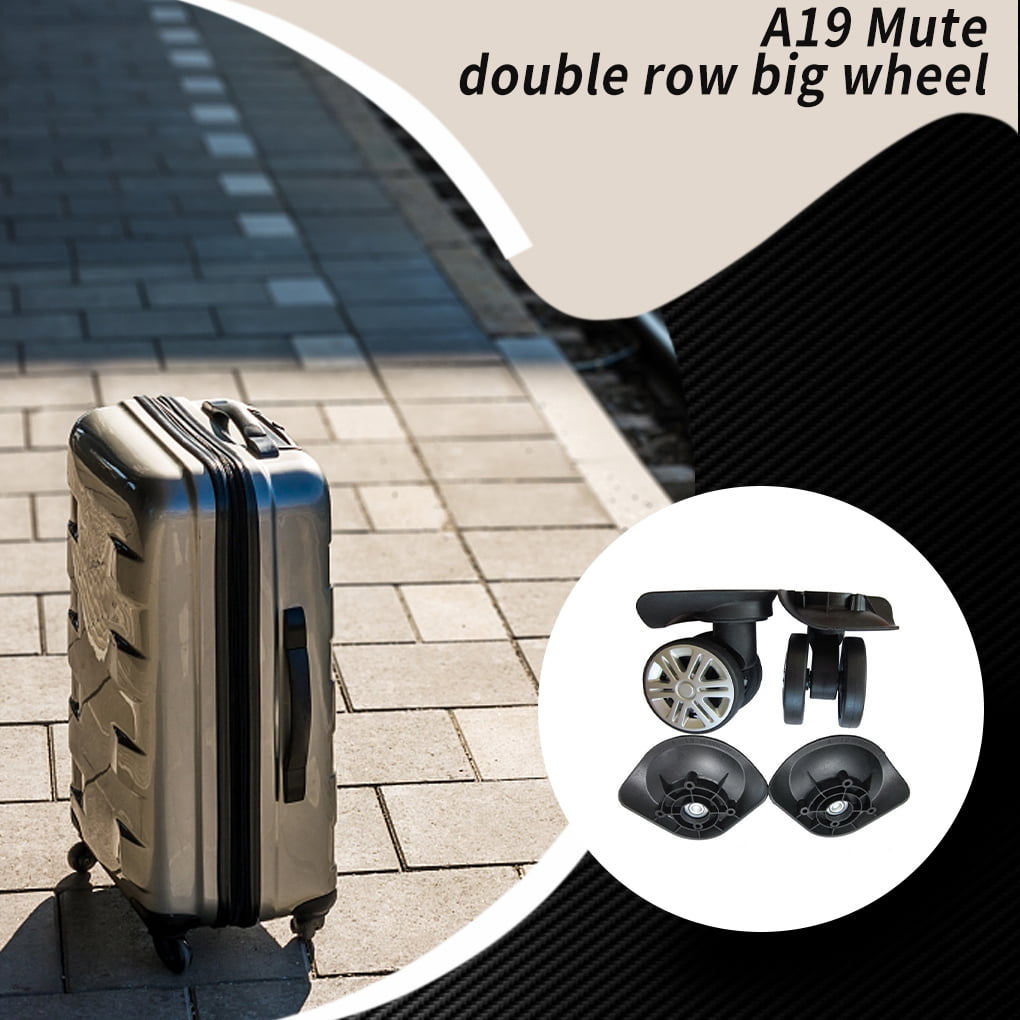 2 Roulettes De Valise Universelles - 50x18 Mm, Pivotantes, En Caoutchouc, Avec Kit De Fixation - 4
