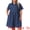 Dark Blue, variant on Stylish Plus Size Denim Babydoll Pockets Dress 4X Black