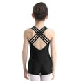 thumbnail image 3 of Yruioon Kids Girls Sleeveless Strappy Ballet Dance Unitards Gymnastics Leotards Athletic Dancewear Black 5-6, 3 of 7